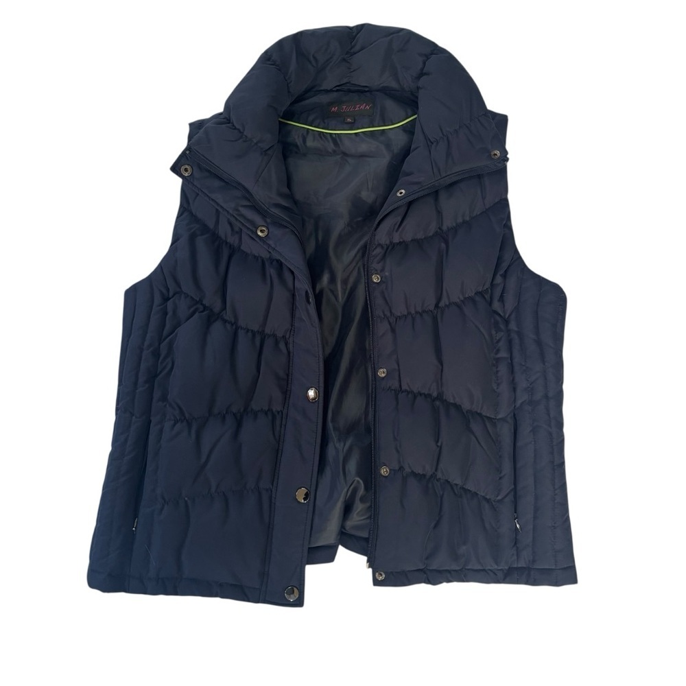 M. Julian Navy Blue Stylish Puffer Vest Women’s XL - Picture 3 of 7